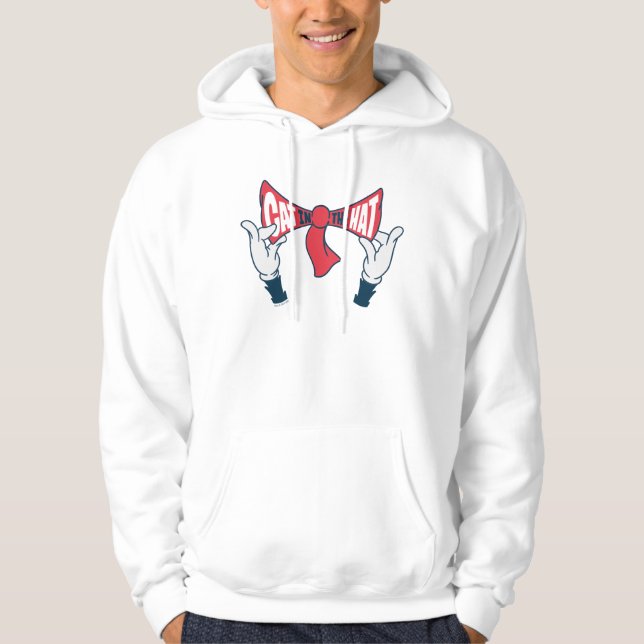 Cat In the Hat | Cat Text Bow Tie Hoodie (Front)