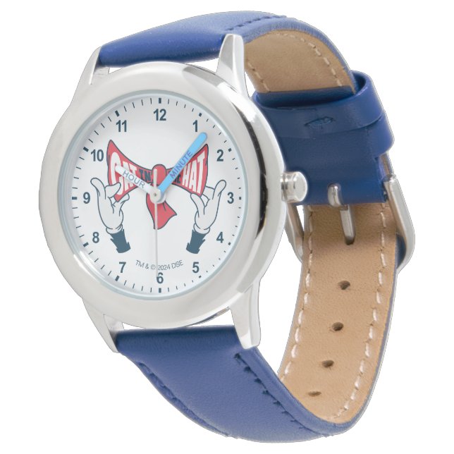 Cat In the Hat | Cat Text Bow Tie Watch (Angled)