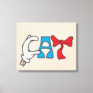 Cat In the Hat   Cat Text Canvas Print
