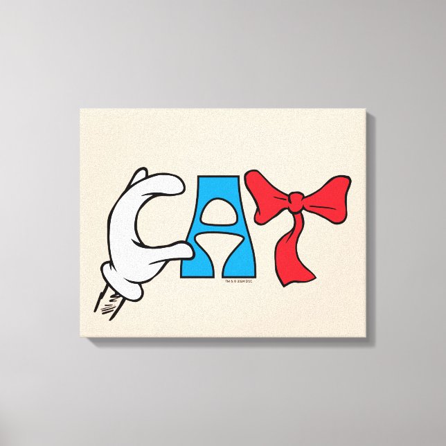 Cat In the Hat | Cat Text Canvas Print (Front)