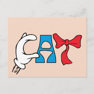 Cat In the Hat Cat Text Postcard