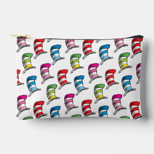 Cat In The Hat Colourful Hat Pattern Accessory Pouch (Front)