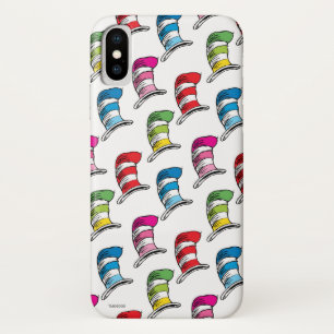 Cat In The Hat Colourful Hat Pattern iPhone X Case