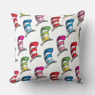 Cat In The Hat Colourful Hat Pattern Cushion