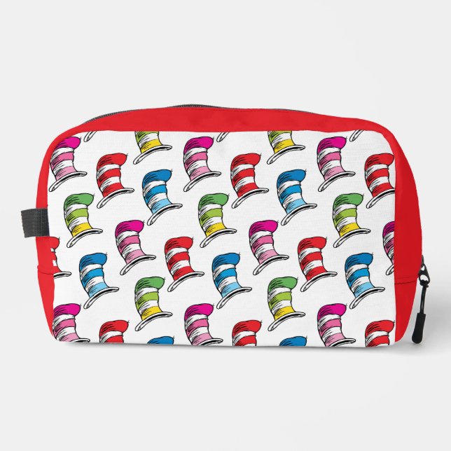 Cat In The Hat Colourful Hat Pattern Dopp Kit (Front)
