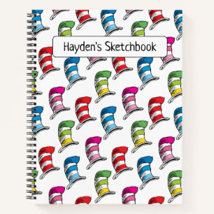 Cat in the Hat Colourful Hat Pattern Drawing Notebook