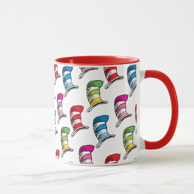 Cat In The Hat Colourful Hat Pattern Mug (Right)