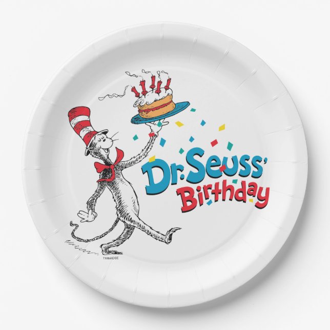 Cat in the Hat | Dr. Seuss's Birthday Paper Plate (Front)