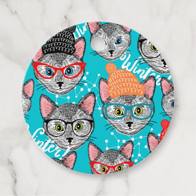 Cat in the hat favour tags (Front)