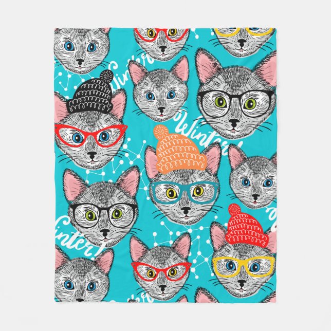 Cat in the hat fleece blanket (Front)