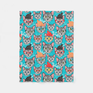 Cat in the hat fleece blanket
