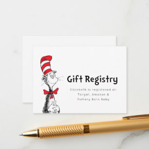 Cat in the Hat Gift Registry Insert Card