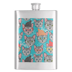 Cat in the hat hip flask