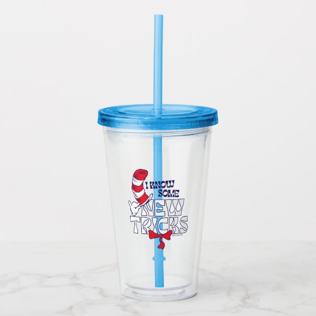 Cat In the Hat | I Know Some New Tricks Acrylic Tumbler (Front)