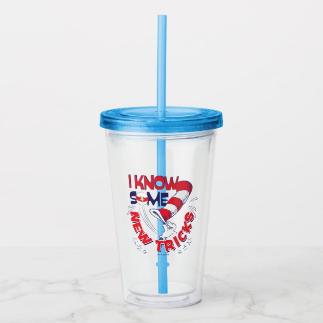 Cat In the Hat I Know Some New Tricks Acrylic Tumbler (Front)