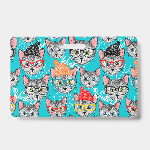 Cat in the hat ID badge