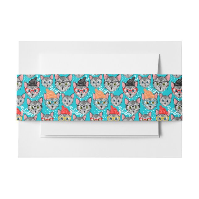 Cat in the hat invitation belly band (Front Example)