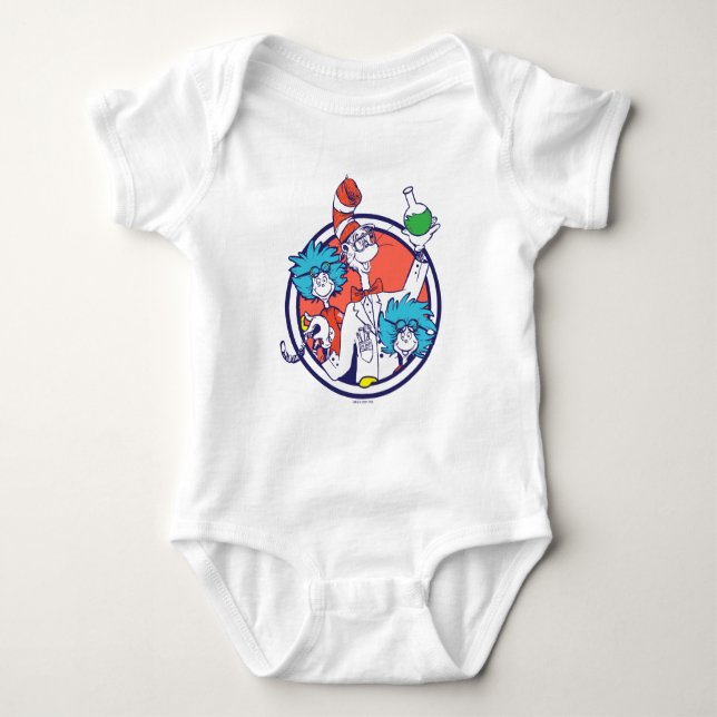 Cat in the Hat & Lab Tech One Lab Tech Two Baby Bodysuit (Front)