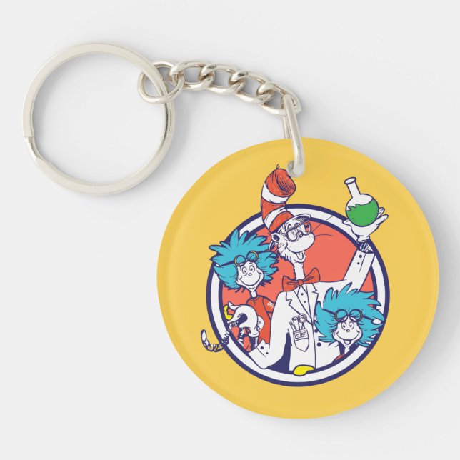 Cat in the Hat & Lab Tech One Lab Tech Two Key Ring (Front)