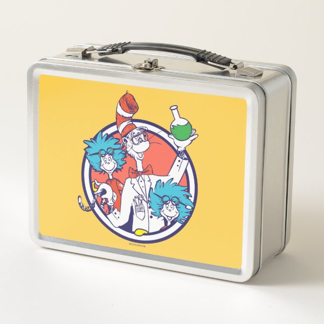 Cat in the Hat & Lab Tech One Lab Tech Two Metal Lunch Box (Front)