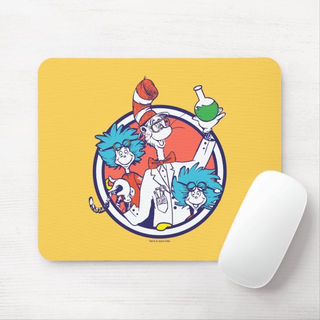 Cat in the Hat & Lab Tech One Lab Tech Two Mouse Mat (With Mouse)