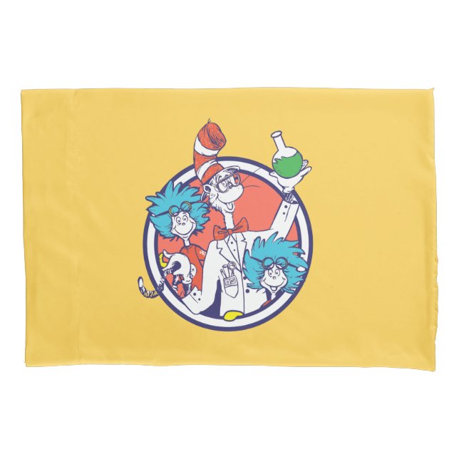 Cat in the Hat & Lab Tech One Lab Tech Two Pillowcase (Front)
