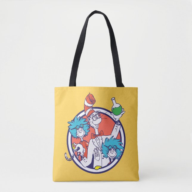 Cat in the Hat & Lab Tech One Lab Tech Two Tote Bag (Front)