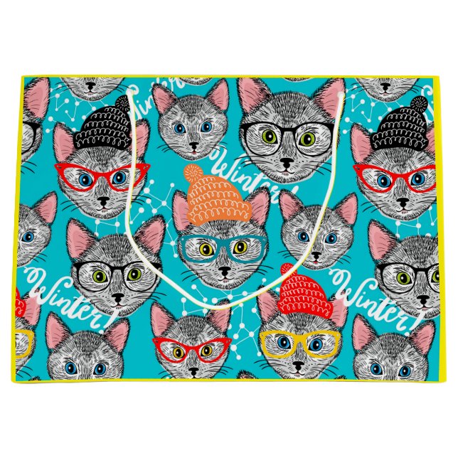 Cat in the hat large gift bag (Front)