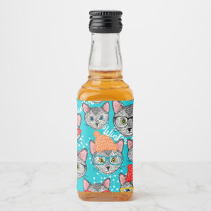 Cat in the hat liquor bottle label