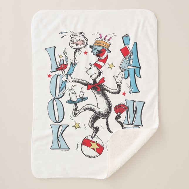 Cat In the Hat | Look At Me Sherpa Blanket (Front)