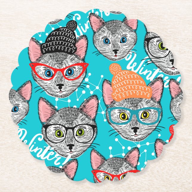 Cat in the hat paper coaster (Front)