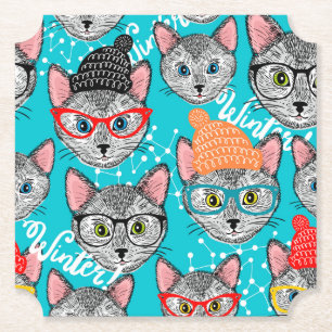 Cat in the hat paper coaster