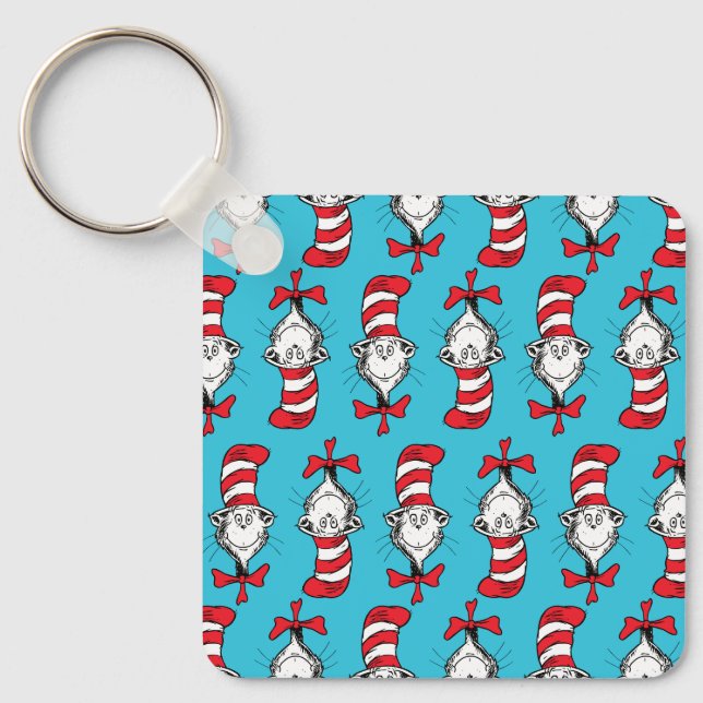 Cat In The Hat Pattern Key Ring (Front)