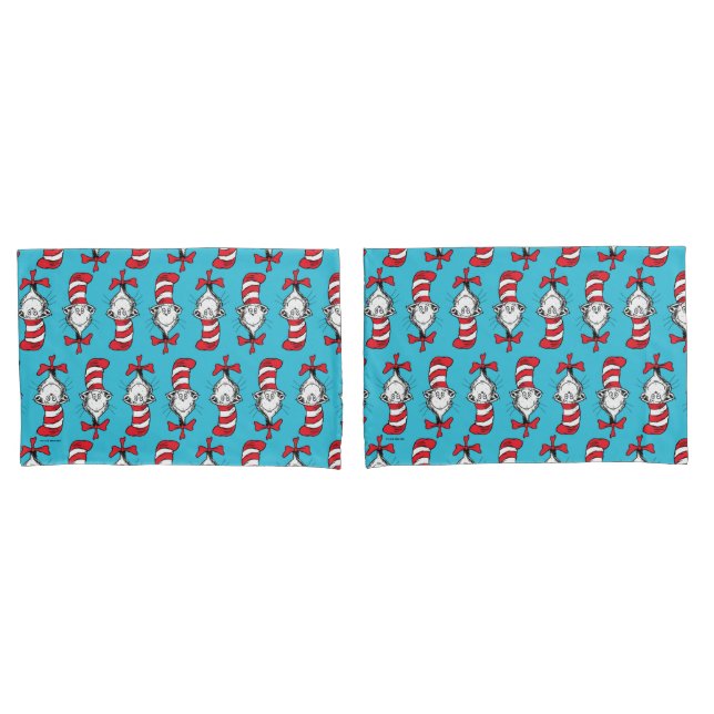 Cat In The Hat Pattern Pillowcase (Front-Set)