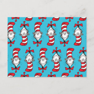 Cat In The Hat Pattern Postcard