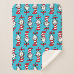 Cat In The Hat Pattern Sherpa Blanket