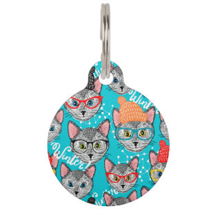 Cat in the hat pet tag