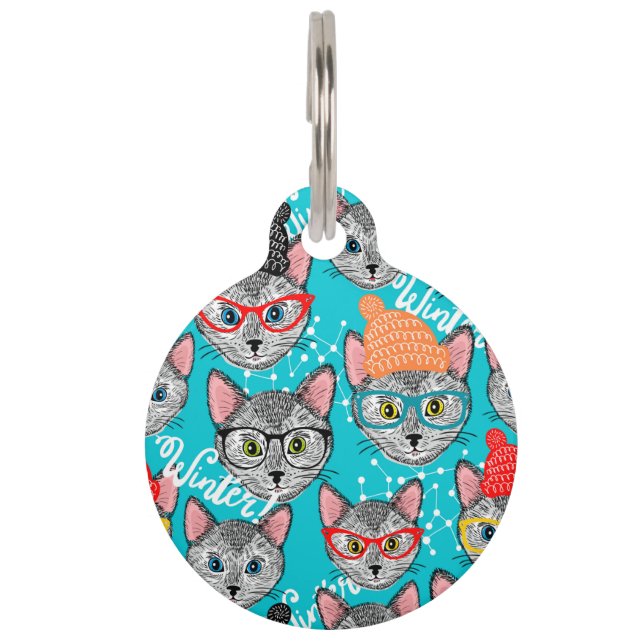 Cat in the hat pet tag (Front)
