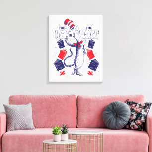 Cat In the Hat   Reading Books Canvas Print