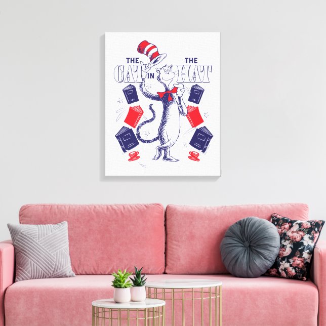 Cat In the Hat | Reading Books Canvas Print (Insitu(LivingRoom))
