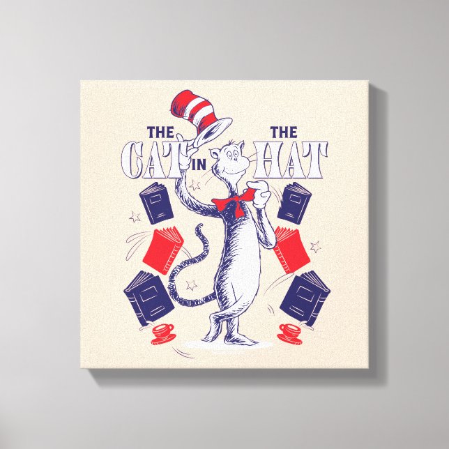 Cat In the Hat | Reading Books Canvas Print (Front)