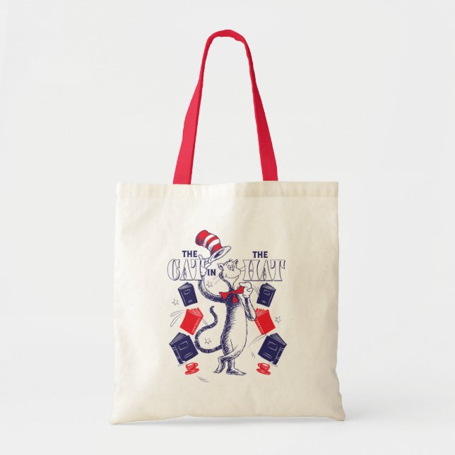Cat In the Hat | Reading Books Tote Bag (Front)
