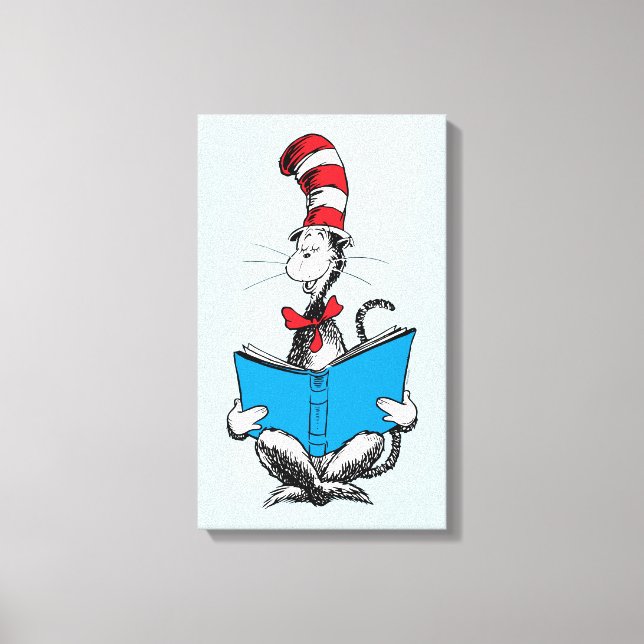 Cat in the Hat Reading Canvas Print (Front)