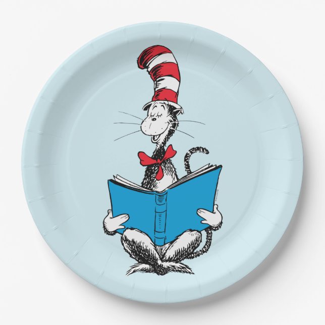Cat in the Hat Reading Paper Plate (Front)