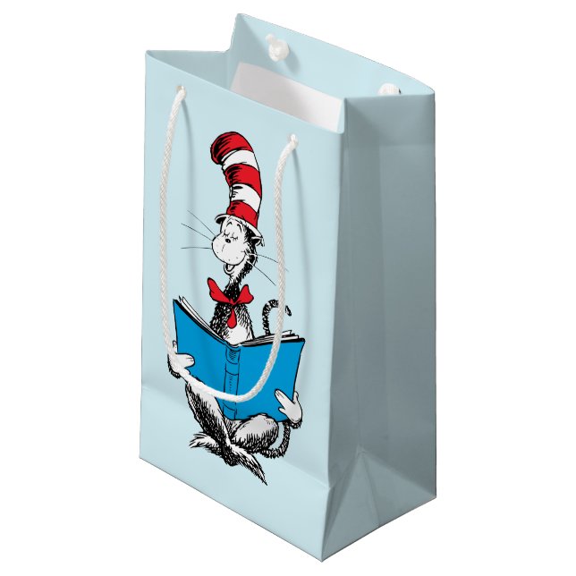 Cat in the Hat Reading Small Gift Bag (Front Angled)