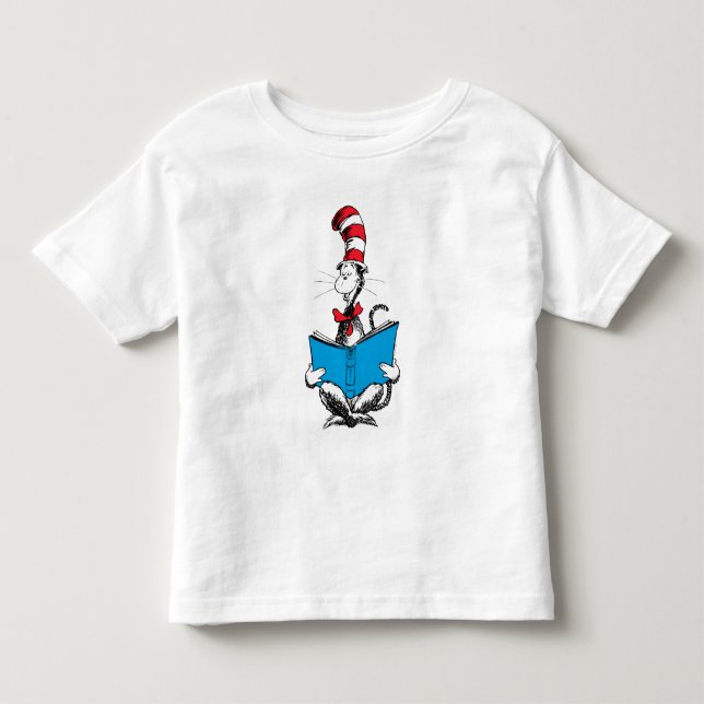 Cat in the Hat Reading Toddler T-Shirt (Front)