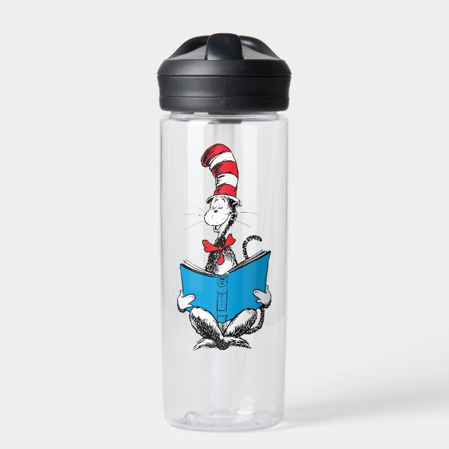 Cat in the Hat Reading Water Bottle (Front)