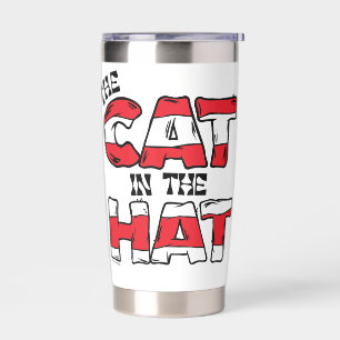 Cat In the Hat   Red & White Striped Text Insulated Tumbler