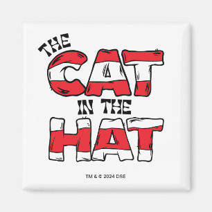 Cat In the Hat   Red & White Striped Text Magnet