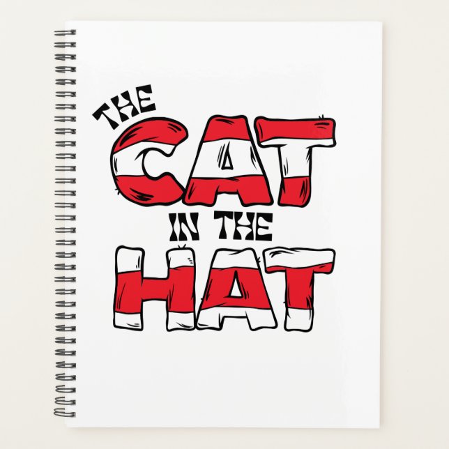 Cat In the Hat | Red & White Striped Text Planner (Front)